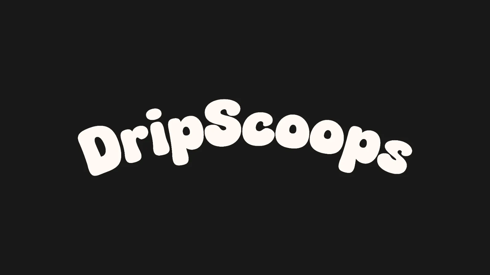 DripScoops logo monochrome on dark backhround