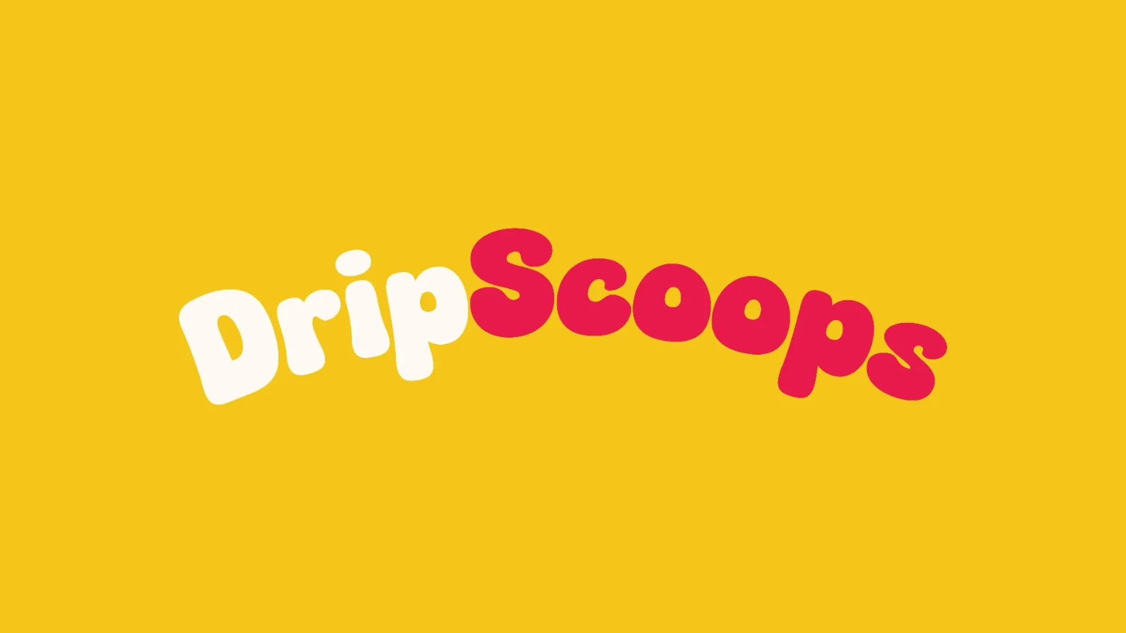DripScoops inverted logo on yellow background