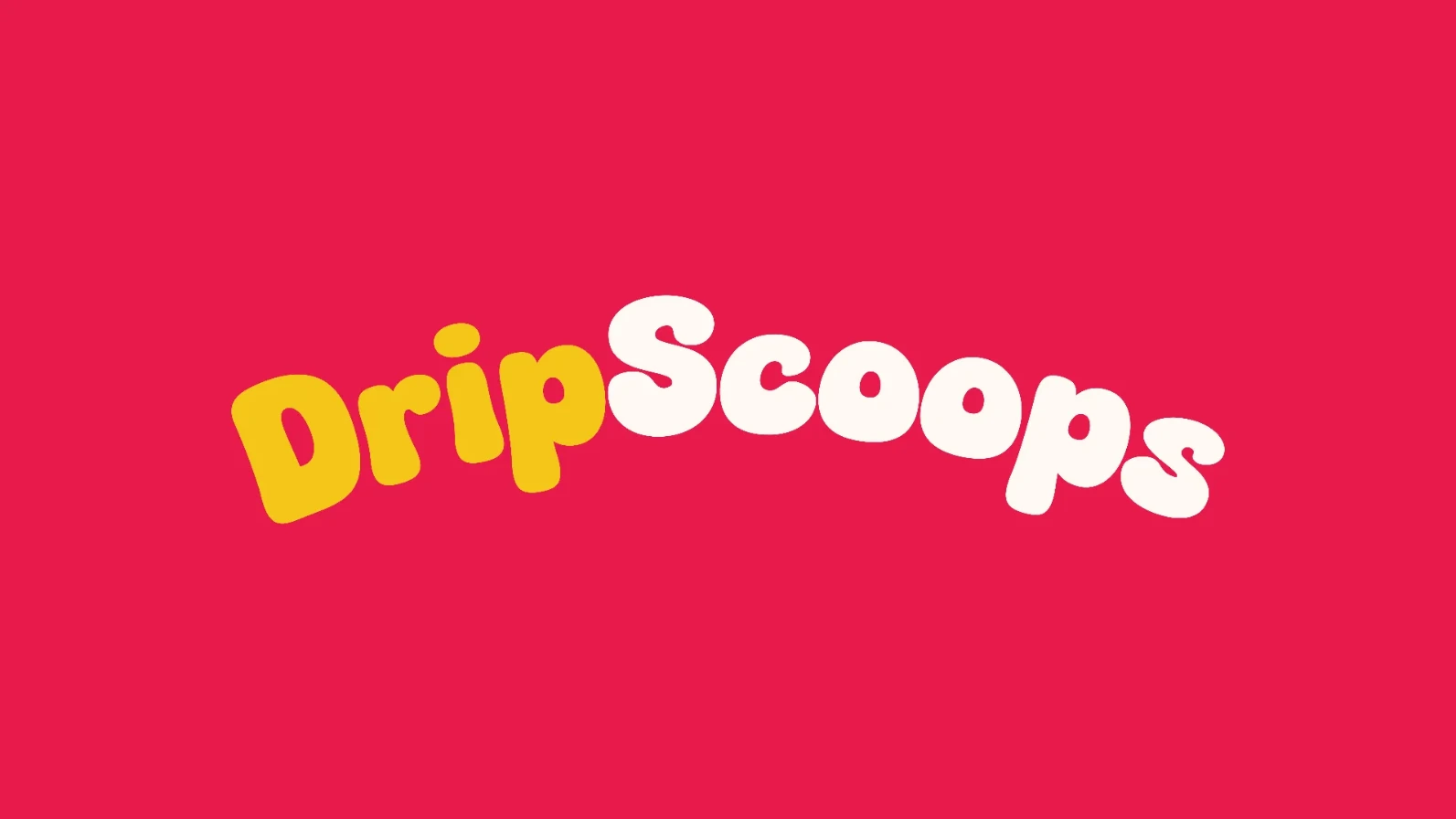 DripScoops inverted logo on pink background