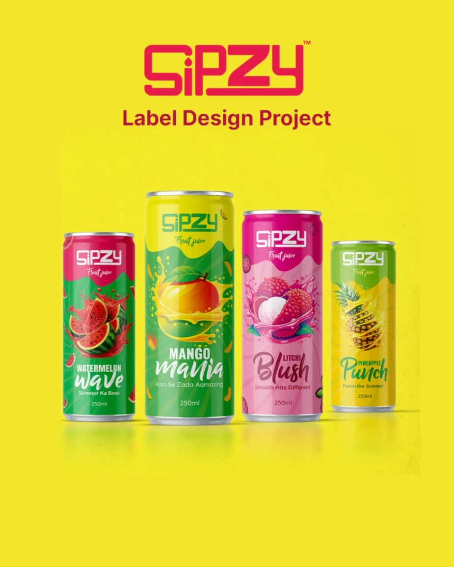 Sipzy Can Label Design by Visualnest Agency