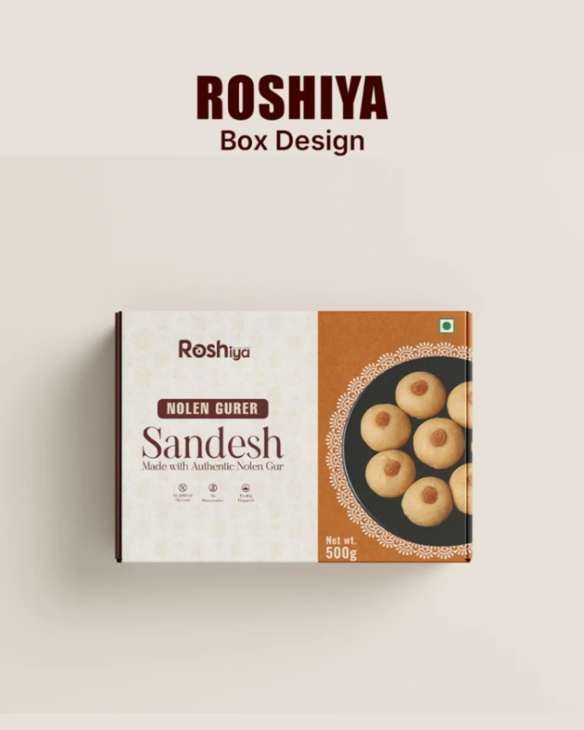 Roshiya Sweets Box Design by Visualnest Agency