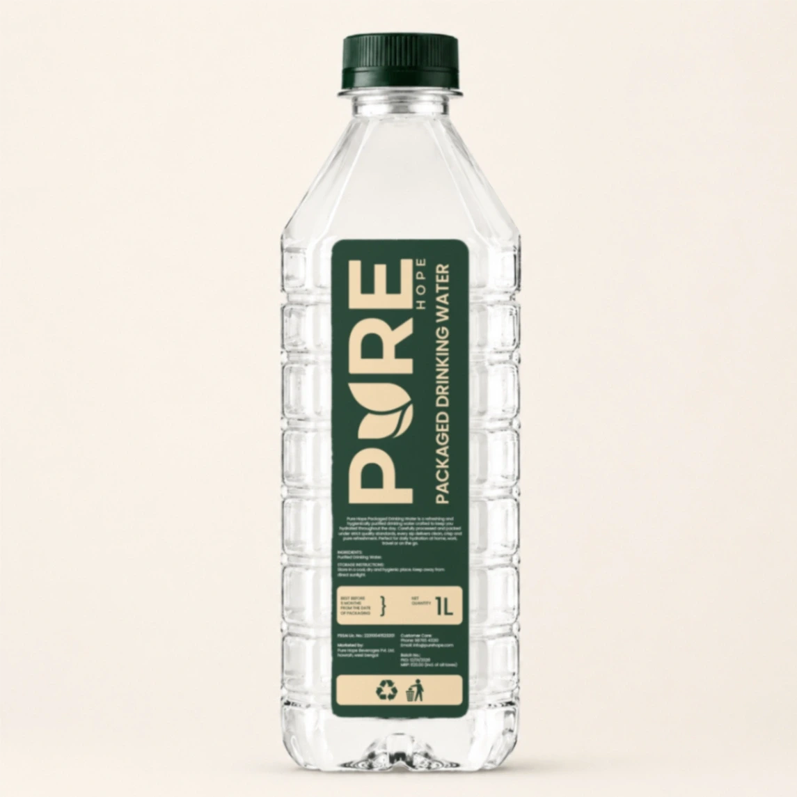 Pure Hope bottle label design